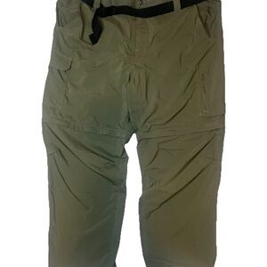 Columbia Pants Mens 48x30 Green Omni-Shade Convertible Zip Off Cargo Hiking